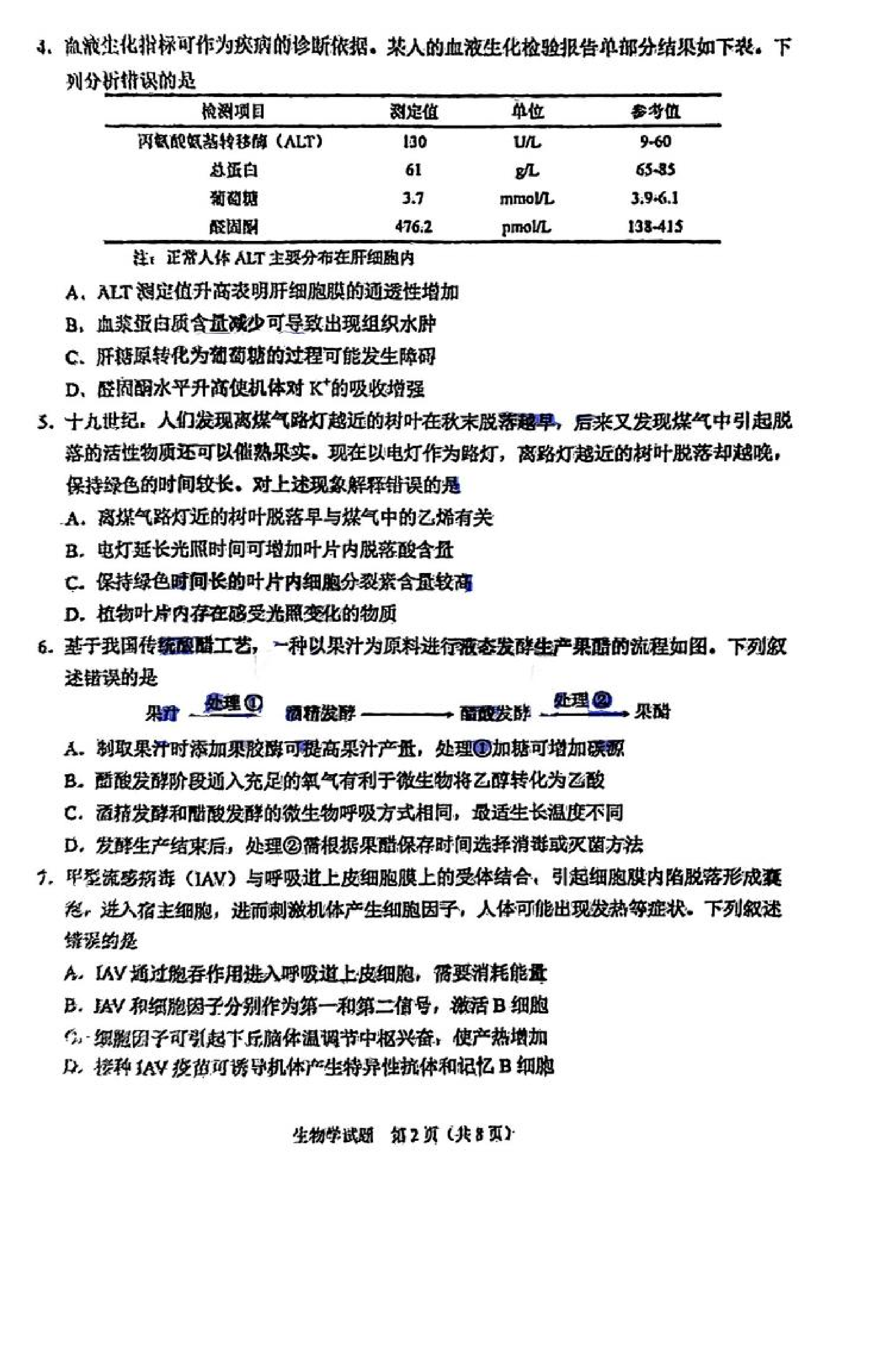 2025年八省聯(lián)考生物學(xué)試卷及答案解析