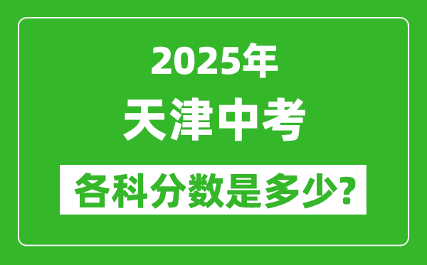 2025天津中考科目及各科分?jǐn)?shù)是多少？