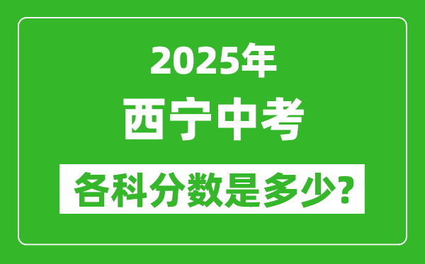 2025西寧中考科目及各科分?jǐn)?shù)是多少？
