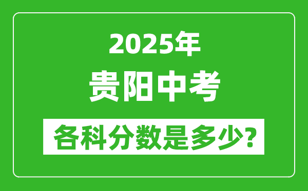 2025貴陽中考科目及各科分數(shù)是多少？