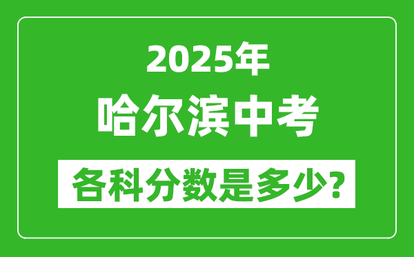 2025哈爾濱中考科目及各科分?jǐn)?shù)是多少？