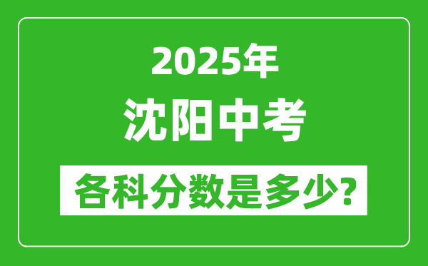 2025沈陽中考科目及各科分?jǐn)?shù)是多少？