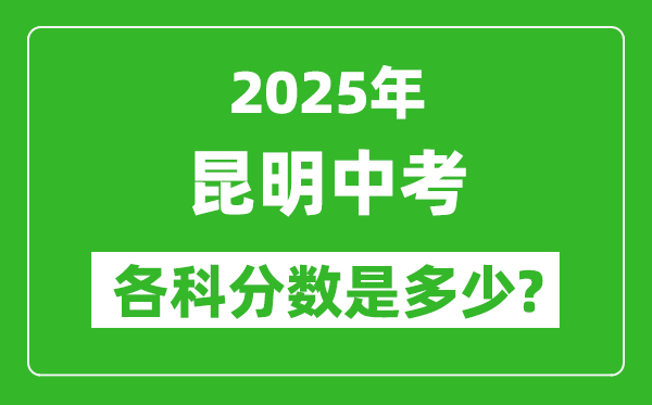 2025昆明中考科目及各科分?jǐn)?shù)是多少？