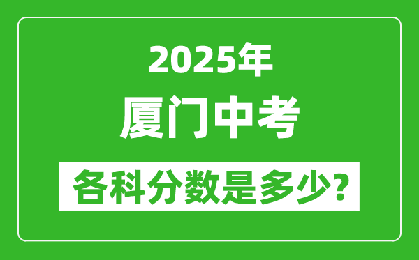 2025廈門中考科目及各科分?jǐn)?shù)是多少？