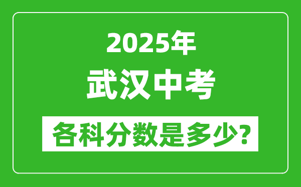 2025武漢中考科目及各科分?jǐn)?shù)是多少？
