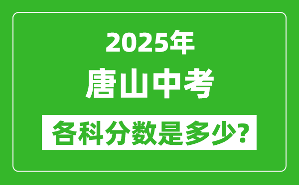 2025唐山中考科目及各科分?jǐn)?shù)是多少？