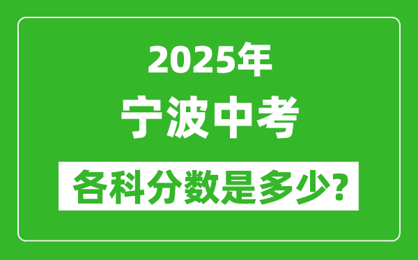 2025寧波中考科目及各科分?jǐn)?shù)是多少？
