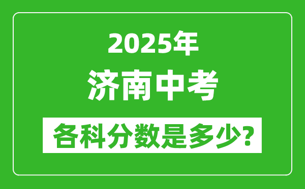 2025濟(jì)南中考科目及各科分?jǐn)?shù)是多少？