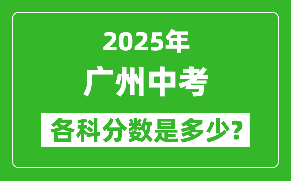 2025廣州中考科目及各科分?jǐn)?shù)是多少?