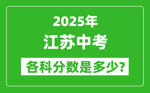 2025江蘇中考科目及各科分?jǐn)?shù)是多少？