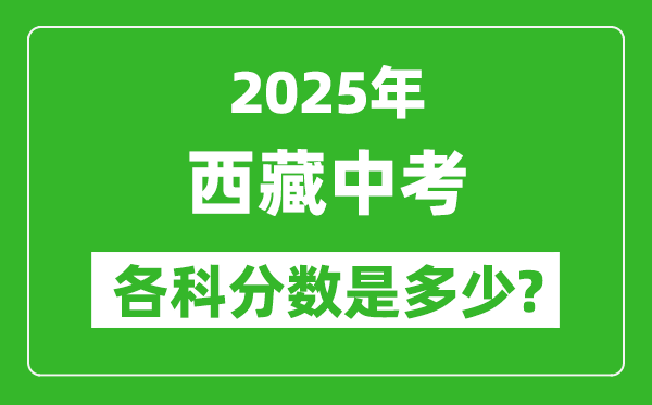 2025西藏中考科目及各科分數(shù)是多少？
