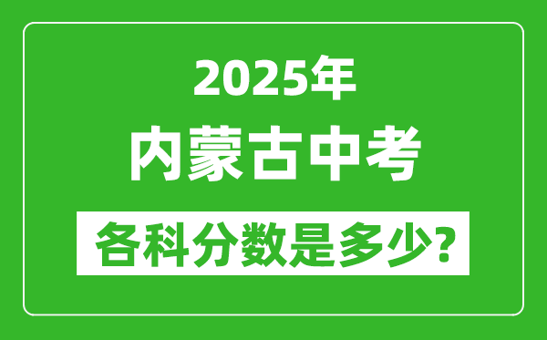 2025內(nèi)蒙古中考科目及各科分?jǐn)?shù)是多少？