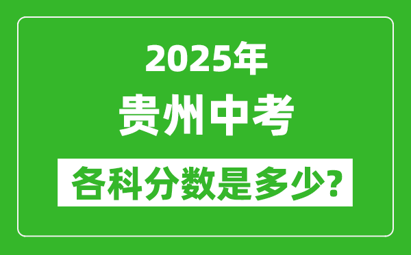 2025貴州中考科目及各科分?jǐn)?shù)是多少？