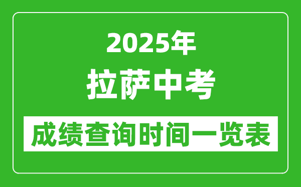 拉薩中考成績(jī)查詢時(shí)間2025年具體時(shí)間一覽表