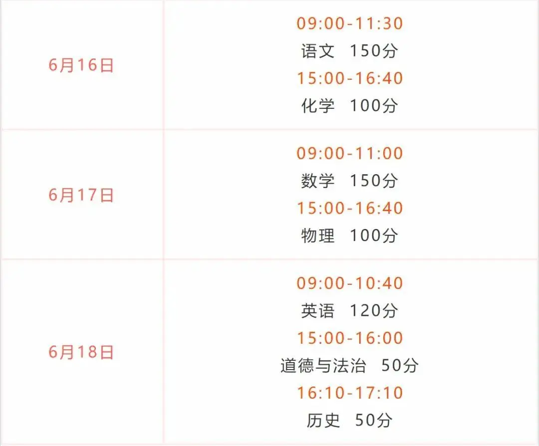 2025年揚(yáng)州中考時間幾月幾號,各科目具體時間安排表