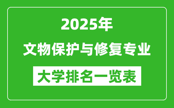全國文物保護(hù)與修復(fù)專業(yè)最好的大學(xué)排名一覽表(2025最新)