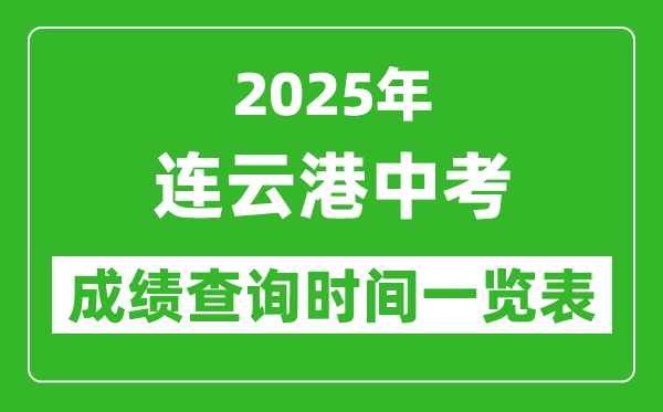 連云港中考成績(jī)查詢時(shí)間2025年具體時(shí)間一覽表