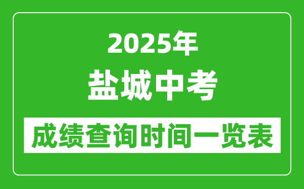鹽城中考成績查詢時間2025年具體時間一覽表