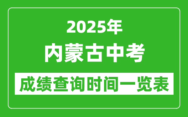 2025年內(nèi)蒙古各市中考成績查詢時間一覽表