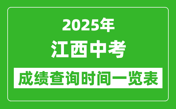 2025年江西各市中考成績(jī)查詢時(shí)間一覽表