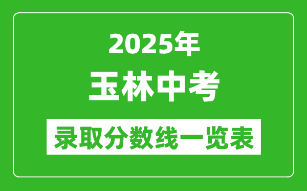 2025年玉林中考錄取分數(shù)線一覽表(含歷年分數(shù)線)