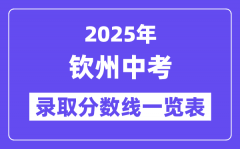 2025年欽州中考錄取分?jǐn)?shù)線一覽表(含歷年分?jǐn)?shù)線)
