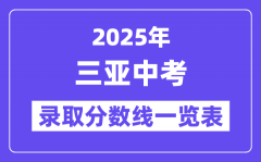 2025年三亞中考錄取分?jǐn)?shù)線一覽表(含歷年分?jǐn)?shù)線)
