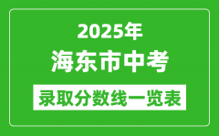 2025年海東市中考錄取分?jǐn)?shù)線一覽表(含歷年分?jǐn)?shù)線)