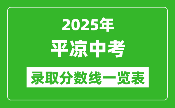 2025年平?jīng)鲋锌间浫》謹?shù)線一覽表(含歷年分數(shù)線)