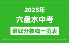 2025年六盤水中考錄取分?jǐn)?shù)線一覽表(含歷年分?jǐn)?shù)線)