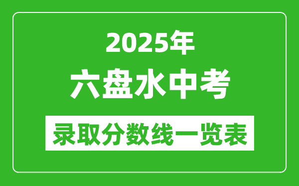 2025年六盤(pán)水中考錄取分?jǐn)?shù)線一覽表(含歷年分?jǐn)?shù)線)