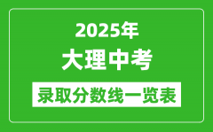 2025年大理中考錄取分數(shù)線一覽表(含歷年分數(shù)線)