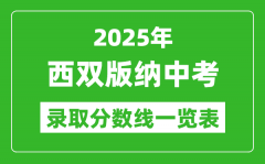 2025年西雙版納中考錄取分數(shù)線一覽表(含歷年分數(shù)線)