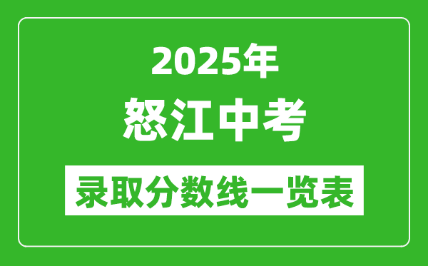 2025年怒江中考錄取分數(shù)線一覽表(含歷年分數(shù)線)