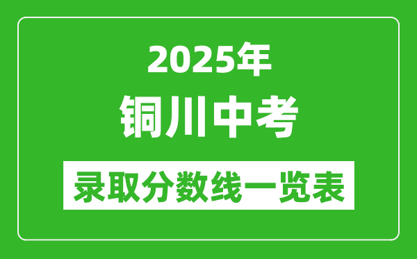 2025年銅川中考錄取分數(shù)線一覽表(含歷年分數(shù)線)