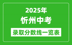2025年忻州中考錄取分?jǐn)?shù)線一覽表(含歷年分?jǐn)?shù)線)