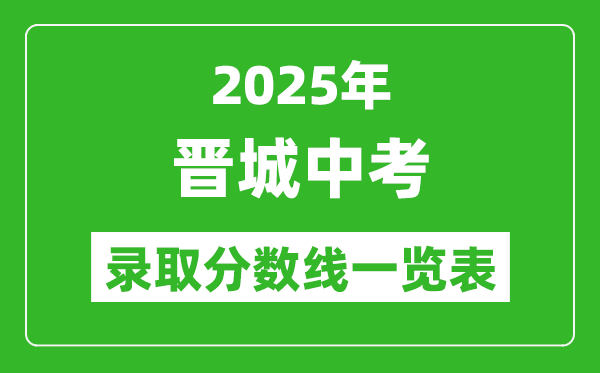 2025年晉城中考錄取分?jǐn)?shù)線一覽表(含歷年分?jǐn)?shù)線)