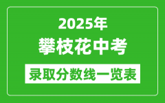 2025年攀枝花中考錄取分數(shù)線一覽表(含歷年分數(shù)線)