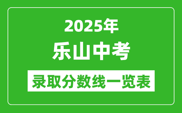 2025年樂山中考錄取分數(shù)線一覽表(含歷年分數(shù)線)