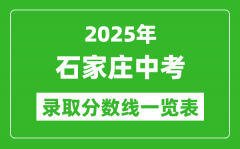 2025年石家莊中考錄取分?jǐn)?shù)線一覽表(含歷年分?jǐn)?shù)線)