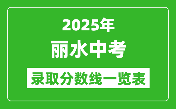 2025年麗水中考錄取分數(shù)線一覽表(含歷年分數(shù)線)