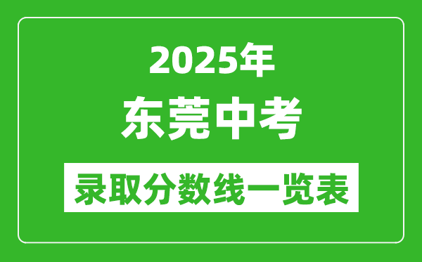2025年東莞中考錄取分?jǐn)?shù)線一覽表(含歷年分?jǐn)?shù)線)
