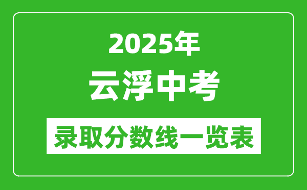 2025年云浮中考錄取分?jǐn)?shù)線一覽表(含歷年分?jǐn)?shù)線)