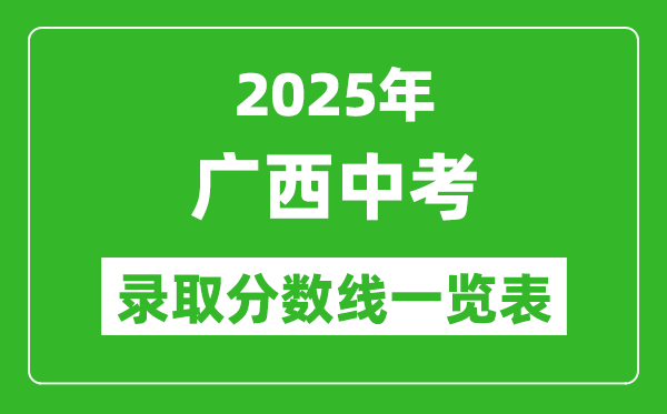 2025廣西各市中考錄取分數(shù)線一覽表(14市完整版)