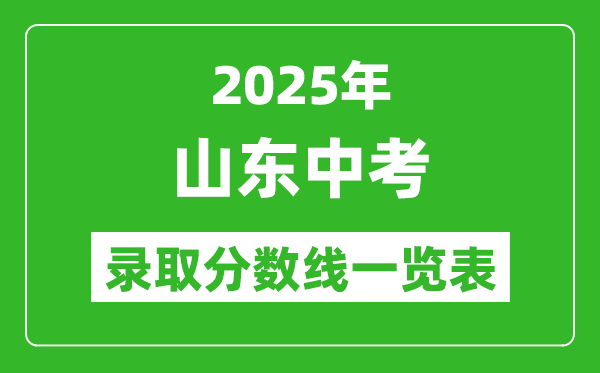 2025山東省各市中考錄取分數(shù)線一覽表(16市完整版)