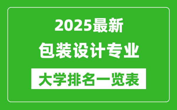 全國包裝設(shè)計(jì)專業(yè)最好的大學(xué)排名一覽表（2025最新）
