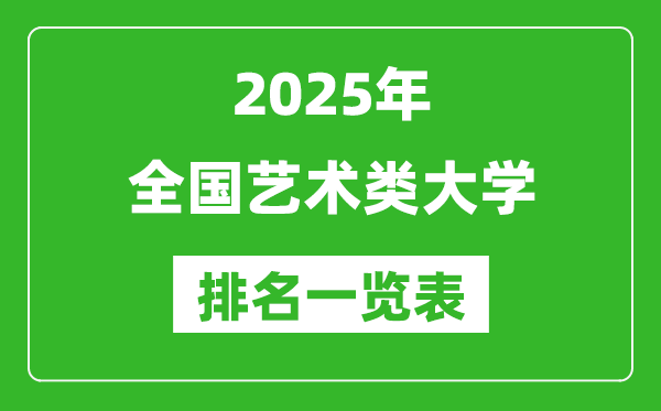 2025全國(guó)藝術(shù)類(lèi)大學(xué)排名一覽表（含錄取分?jǐn)?shù)線）