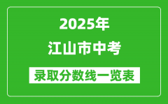 2025年江山市中考錄取分?jǐn)?shù)線一覽表(含歷年分?jǐn)?shù)線)