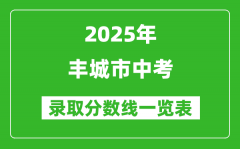 2025年豐城市中考錄取分?jǐn)?shù)線一覽表(含歷年分?jǐn)?shù)線)