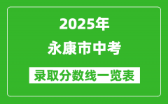 2025年永康市中考錄取分數(shù)線一覽表(含歷年分數(shù)線)